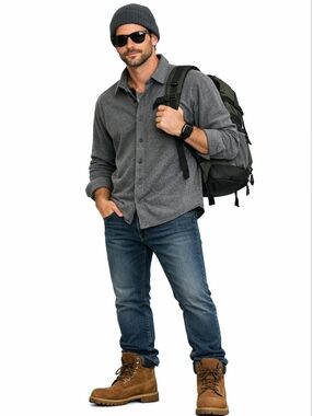 Rhone Gray Wool Blend Commuter Button-Up Shirt Size M Performance Stretch